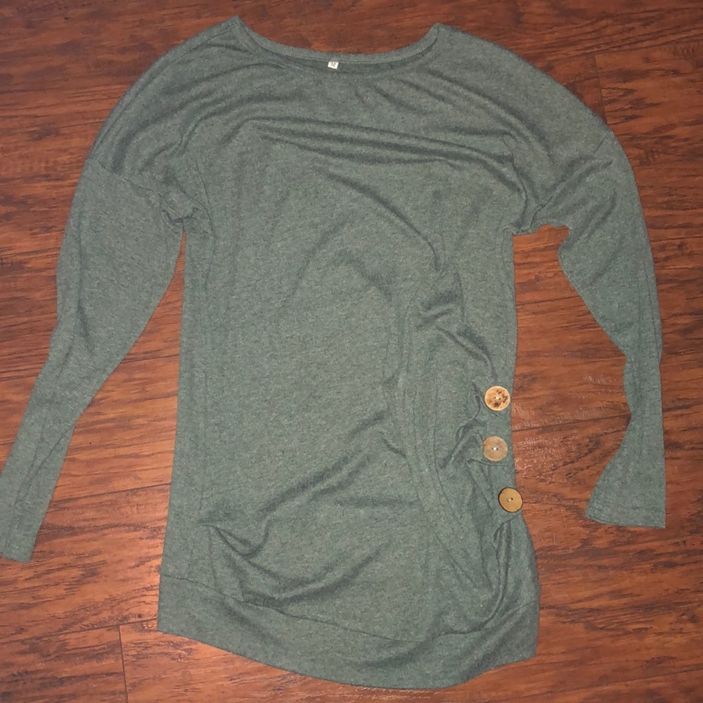Soft, Long Sweater With Cute Button Side Detail